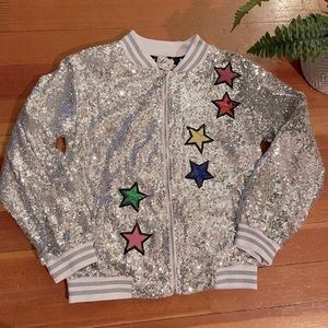 Lola & The Boys Unicorn Sequin Bomber Jacket🦄